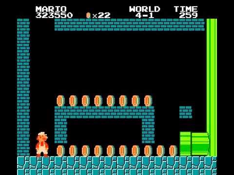 Super Mario Bros 1 nes long run no warps many secrets