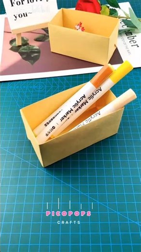 DIY Easy Paper Craft – Cute Mini Pen Holder Box #papercraft #shorts