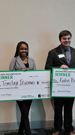 3K views · 22 reactions | Three Minute Thesis challenges students to distill months of research into a snappy, three-minute speech, using just one visual slide. 勞 Link in bio to learn about this year’s winners and their compelling research! #UNDproud #3MT #gradstudents #research #university #gradschool | University of North Dakota | Facebook