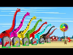 BRACHIOSAURUS VS Parasaurolophus, T-REX DINOSAURS: Size Comparison Dinosaurs In Jurassic World