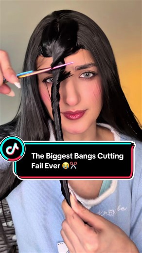 The Biggest Bangs Cutting Fail Ever 😭✂️#hair | Cutting Bangs