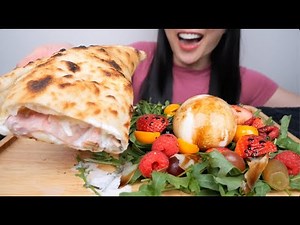 STUFFED PIZZA (ASMR EATING SOUNDS) NO TALKING | SAS-ASMR