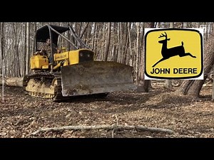 450c John Deere pulling massive white oak logs