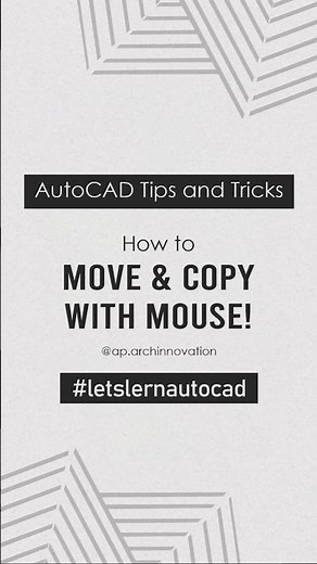 How to Move & Copy with Mouse🖱️✅| AutoCAD Tips & Tricks | AP ARCH INNOVATION| #autocad
