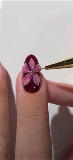 3D Fall Flowers Nails 🥀🌺🍷✨❣️#nails#youtubeshorts#love#nailtutorial#viral#trending#trend#like#art#diy