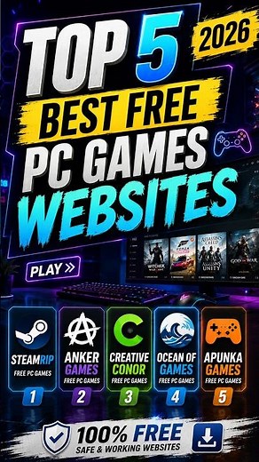 Top 5 best Free PC Games Websites In 2026! don't miss #1 #shorts