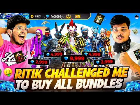 FREE FIRE I CHALLENGED JASH TO GET ALL RARE OLD BUNDLES IN NOOB LEVEL 1 ID🤯 -GARENA FREE FIRE