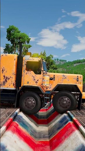 Heavy Trucks vs Giant Speed Bump: Oddly Satisfying! ✨🚛 BeamNG.drive