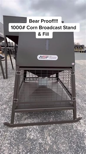 Bear Proof 1000# Corn Broadcast Stand & Fill Feeder