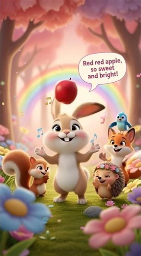 Red Color Song 🔴 Red Red Fun! Learn Colors with Cute Forest Friends | Kids Learning Video! 🐰🍎