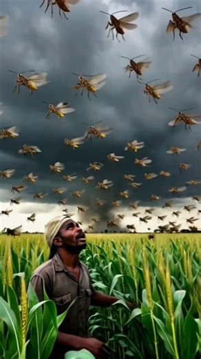 Farmer Faces a Locust Storm | Nature’s Fury in 30 Seconds🌾🪰