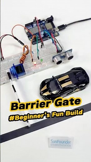 DIY Car Barrier with Ultrasonic Sensor! #arduino #arduinoproject