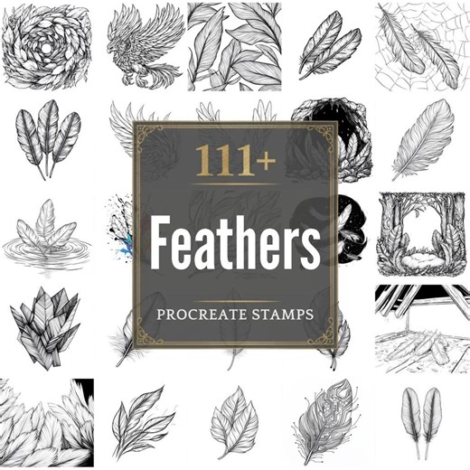 111+ Procreate Feathers Brushes | Procreate Stamps | PNG Files | Instant Download - Etsy