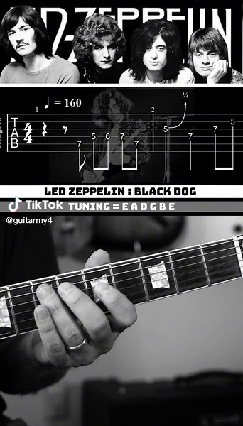 Learn to Play the Guitar Riff for Black Dog by Led Zeppelin