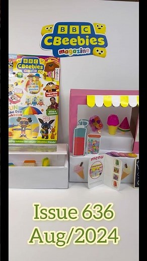 CBeebies magazine , issue 636, Aug/2024, with Ice lolly Shop!! 🍦🍭🍭
