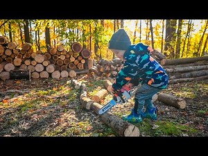 His First Chainsaw - Cams first Stihl chainsaw toy