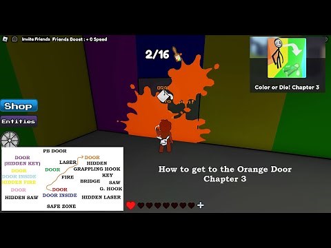 How to find the Orange Door in Chapter 3 Color or Die Roblox MAP