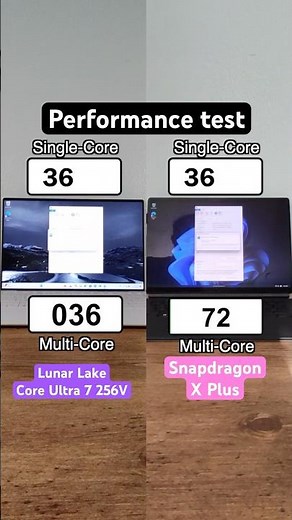 Intel Lunar Lake Core Ultra 7 256V vs Snapdragon X Plus performance test