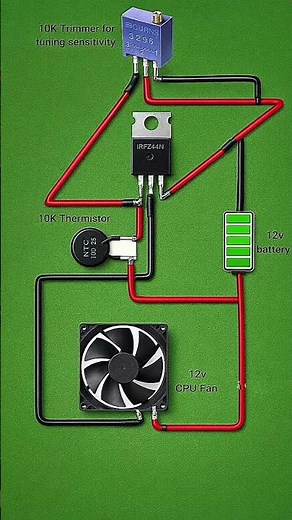 Automatic Temperature Controlled Fan using Thermistor and MOSFET
