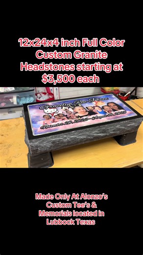 12x24x4 inch Full Color Custom Granite Headstones starting at $3,500 each. Send Me a message if your interested. At Alonzo’s Custom Tee’s & Memorials located in Lubbock Texas on Facebook. #headstone #monument #fyp #hellokitty #art