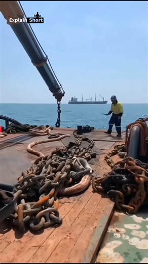 Ship Anchor Working – Simple Explanation 🌊⚓n#facts #explainshort #ShipAnchor #Windlass #Marine #sea