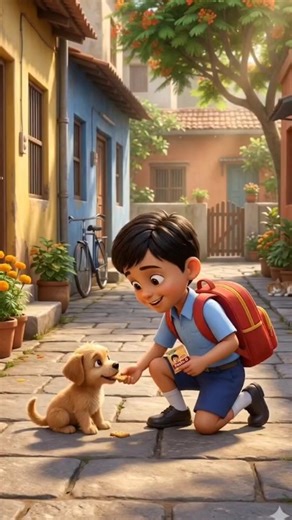 A Small Act of Kindness Saved His Life 🐶 #shorts #trending #viral #shortsviral #puppy #cartoon