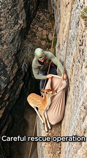 Rescuing a Trapped Baby Deer from a Cliff 🦌 | Real Moment