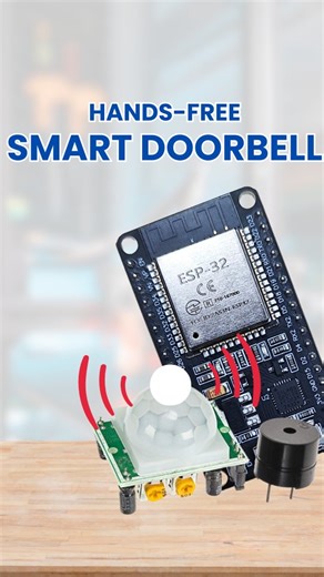 🔔 Motion-Activated Doorbell with ESP32 & PIR Sensor 🔔 In this smart home project, we use an ESP32, a PIR motion sensor, and a buzzer to create a touch-free doorbell! Simply place your hands near the sensor, and the buzzer rings automatically, no buttons, no contact. 🔧 What you’ll learn: • How to use a PIR sensor to detect motion • Interfacing a buzzer with ESP32 • Writing simple automation code in Arduino IDE • Building a contactless system for hygiene and convenience ⚙️ Hardware: ESP32 devel