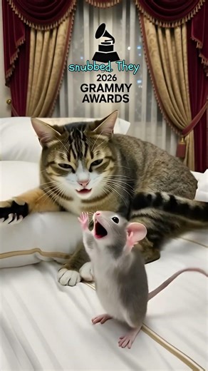 Funny Cat and Mouse arguing Grammys 2026 #funnycats #mouse #arguing #grammys2026 #shorts
