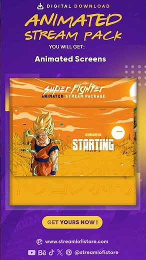 Super Fighter Dragon Ball Stream Overlay Pack Twitch Graphics #streamingoverlay#dragonballlegends
