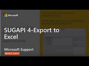 SUGAPI 4-Export to Excel - Microsoft Support: Help!