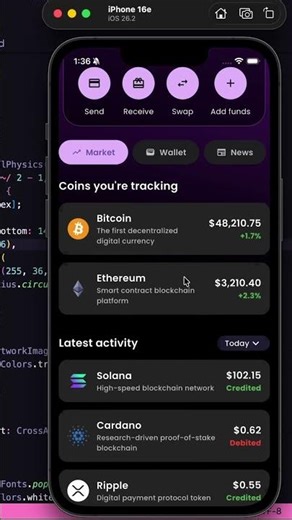 Crypto Wallet App UI in Flutter