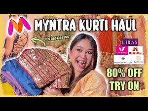Myntra 80% OFF SALE 😍 Designer Kurti/Suit Set TRY-ON HAUL Starting ₹250 | ThatQuirkyMiss