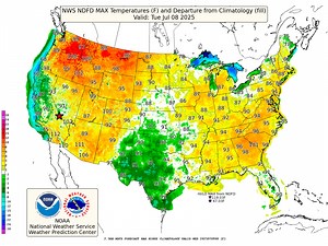 26K views · 117 reactions | Above average temperatures (10-15 degrees above normal) are expected for the first half of the work week over much of the West, after a weekend of near normal temperatures. | NOAA NWS Weather Prediction Center | Facebook