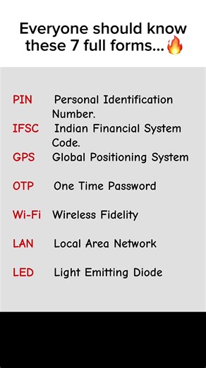 Everyone should know these 7 full forms. #learnenglish #learnenglishdaily #advancedenglish