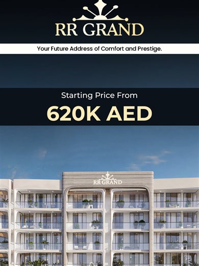 RR GRAND – Where Modern Living Meets Elegance Discover modern living in Dubai with premium homes designed for luxury and convenience. Choose from stylish Studio, 1 & 2 BR residences with world-class amenities and a stunning infinity swimming pool. 💰 Starting Price: 620K AED 📊 Flexible 50/50 Payment Plan 🏗️ Handover in 2028 🏡 Studio, 1 & 2 Bedroom Homes 🏊 Infinity Swimming Pool & World-Class Amenities 📲 Contact Us Today – Assets and Keys Real Estate Dubai 🌐 www.assetandkeys.ae 📞 971 58 94