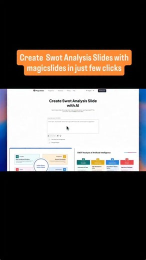 Create SWOT Analysis Slides with MagicSlides in just few clicks #aitools #ai #presentation #aitoolsyouneed #aitools2025 #viral | MagicSlides App | Facebook