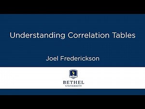 Understanding Correlation Tables in Journal Articles