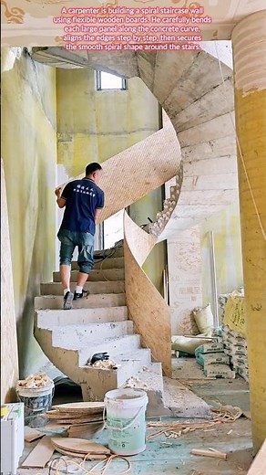 Building a Giant Spiral Staircase by Hand #work #craftsmanship #craftman