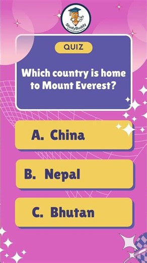Which Country is Home to Mount Everest? 🏔️🧗‍♂️ Trivia Quiz! #shortsvideo