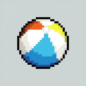 Download Pixel art illustration Beach Ball. Pixelated beach Ball. Beach Ball icon pixelated for the pixel art game and icon for website and video game. old school retro. for free