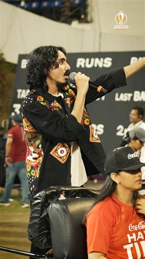 Aditya Gadhavi got the ground on their feet on a magical evening in Navi Mumbai ✨ With thanks to Coca-Cola India 💪 | ICC - International Cricket Council