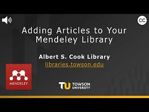 Adding Files to Your Mendeley Library