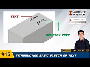 AUTODESK INVENTOR | #15 PENGENALAN DASAR SKETCH GENERAL TEXT & TEXT GEOMETRY | USING TEXT GEOMETRY