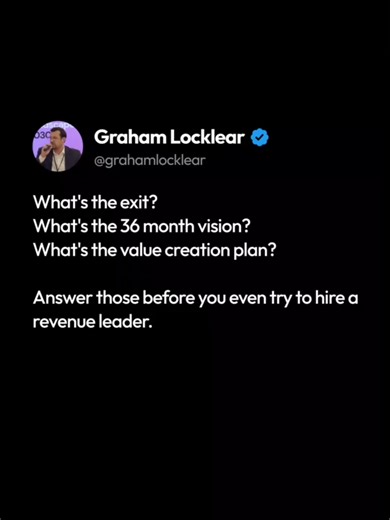 That's how you attract the RIGHT revenue leader. One who's aligned, bought in, and ready to execute from day one.