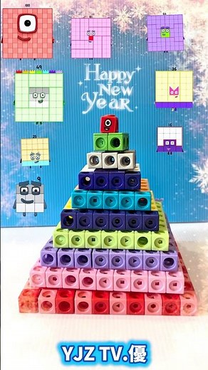 Happy new year numberblocks square club 100 to 1 for kids learning fun numberblocks toys #shorts