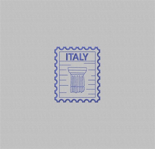 Italy Stamp Embroidery Design: Italy Travel Souvenir (digital File, 4 Sizes) - Etsy