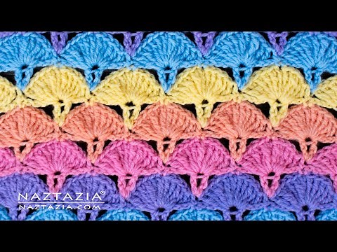 HOW to CROCHET LARGE FAN STITCH - Big Shell Stitch and Fans