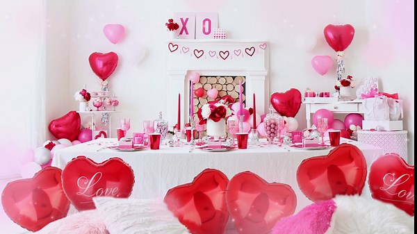 Valentines Balloons Heart Balloons 18 Inch Mylar Balloon Baby's First Birthday Propose Marriage Wedding Anniversary Valentine's Day Party Decorations Supplies 16 Pcs