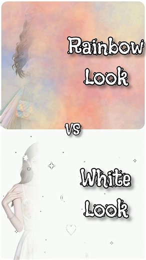 Rainbow look vs white look 😍✨ #fashion #outfitlook #newvideo